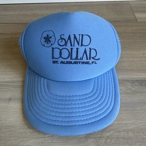 Vintage Sand Dollar St. Augustine Florida Trucker Hat Snapback Cap Baby Blue‎